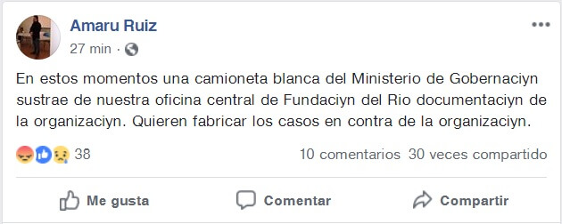 Fundación del Río denuncia saqueo por parte del Ministerio de Gobernación