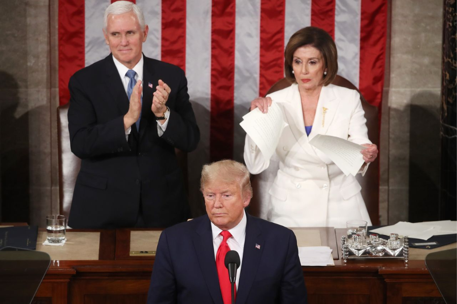 Donald Trump, Mike Pence y Nancy Pelosi