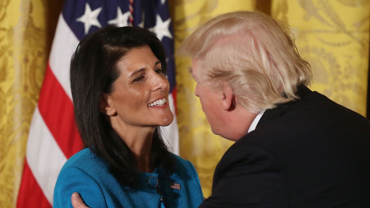 Nikki Haley with Trump